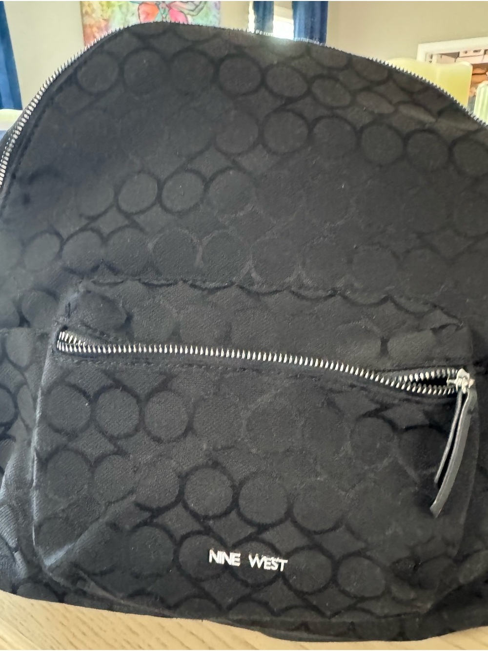 Nine West Black Logo-Pattern Backpack